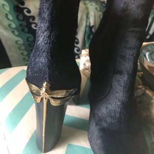 Tory Burch Dragonfly Blue Calf Hair Boot - Size 10